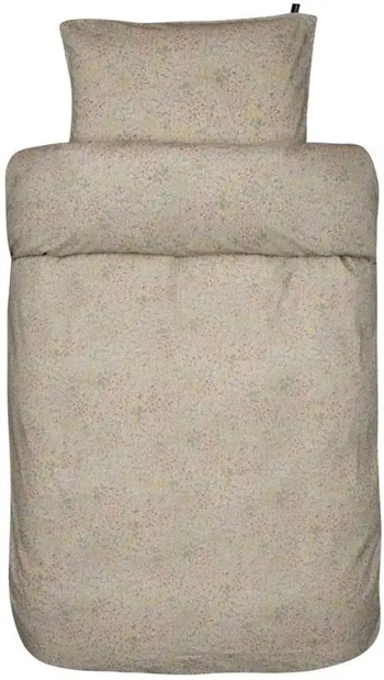 Høie sengetøj - 140x200 cm - Hermine fersken - Blomstret sengetøj - Sengesæt i 100% stenvasket bomuld